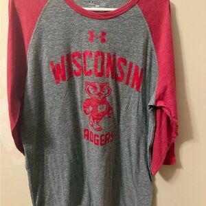 Under Armour Wisconsin Badgers Loose Fit 3/4 Sleeve